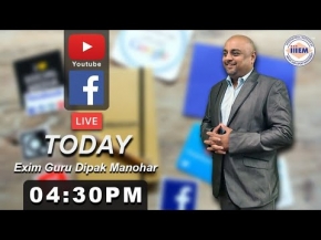 Dipak Manohar Live on YouTube for  Export Import Business